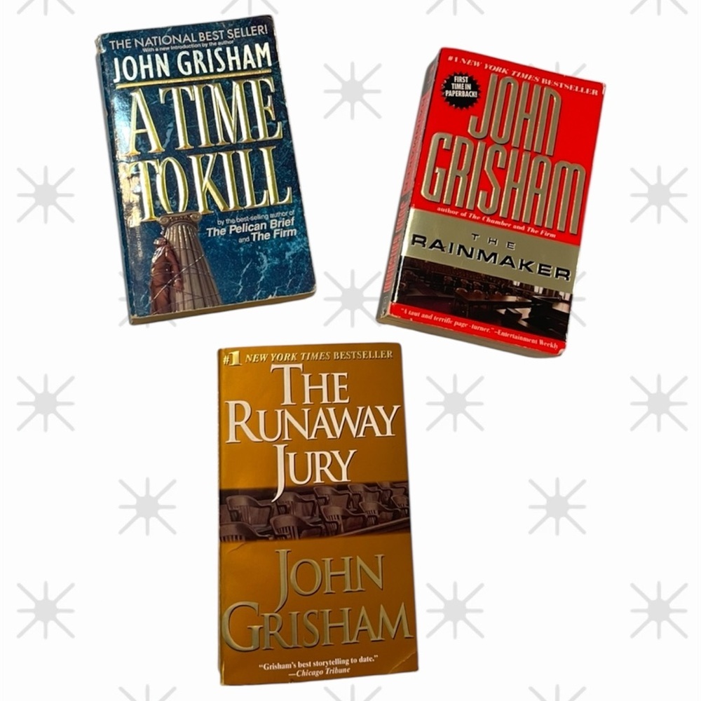 John Grisham Book Set - A Time to Kill, The Rainmaker, The Runaway Jury